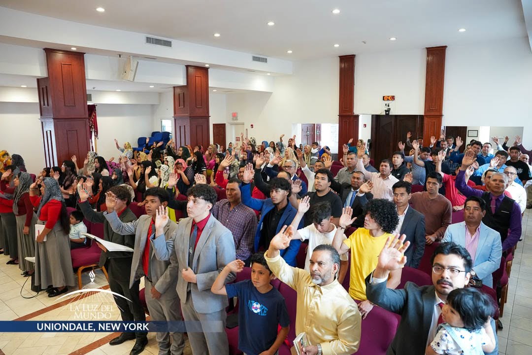 Congregation in prayer and worship